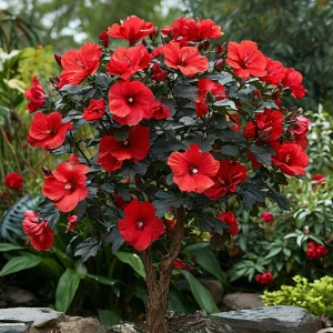 Гибискус Миднайт Роуз купить по цене от 269р. в интернет-магазине «Посадика» с доставкой почтой в в Бийске и по всей России – [изображение №1].